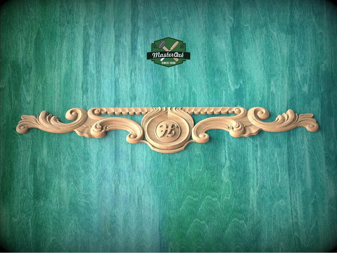 Personalized Classic Carved Onlay - Renaissance Decor Element, 1pc, Home Wall Embellishments, Furniture Carving, Wood Onlay