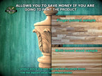 Unpainted Hardwood Finial with Acanthus Leaves, Newel Post Cap