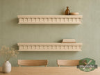 Carved Solid Oak Fireplace Mantel Shelf with Arched Arcade, Ornate Floating Wall Shelf, Classical Architectural Home Decor