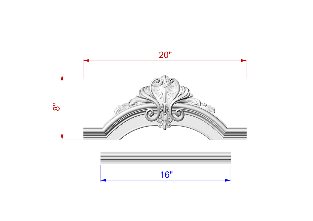 Custom order. Carved arch of Alder wood