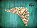 Personalized Victorian Flourish: Carved Wooden Archway Keystone, Unpainted, 1pc, Home Wall Embellishments, Furniture Carving