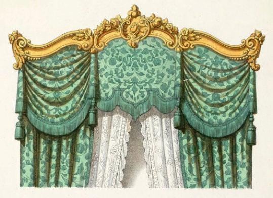 Le Roi Soleil Cornice - French Baroque Classicism Elegance, 1 pc, Unpainted, Baroque Pelmet, Classic carved curtain rod of wood