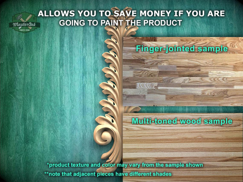 The image is a promotional advertisement for Master Oak paint, featuring a wooden background with a decorative element and a sample of the paint.