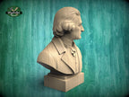 Thomas Jefferson Bust, Hand-Finished Wood Sculpture | American History Decor
