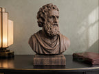 Plato Bust, Hand-Finished Wood Sculpture | Greek Philosophy Decor