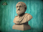 Aristotle Bust, Hand-Finished Wood Sculpture | Greek Philosophy Decor