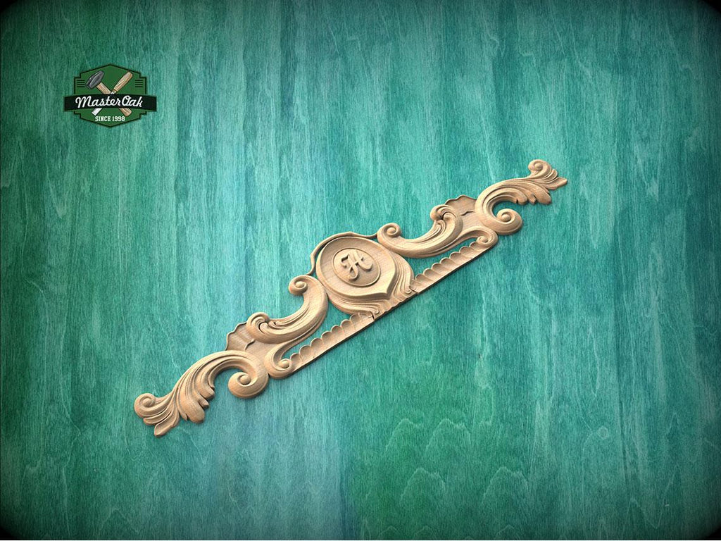 Personalized Classic Carved Onlay - Renaissance Decor Element, 1pc, Home Wall Embellishments, Furniture Carving, Wood Onlay