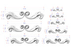 a drawing of a set of decorative elements