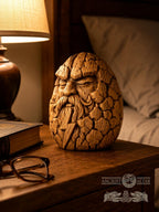 Thunder Heart Wooden Figurine, Oak Norse God Statue, Viking Thunder Guardian, Small Pagan Altar Decor