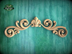 Large Floral Wood Applique – Ornate Carved Decoration for Furniture