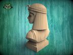 Cleopatra Bust, Hand-Finished Wood Sculpture | Ancient Egypt Decor