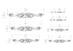a drawing of a set of four ornate scrolls