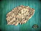 Majestic Carved Lion Head Wood Applique – Baroque Scrollwork Home Accent