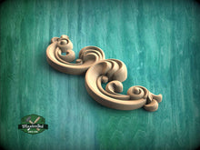 Load image into Gallery viewer, Large Floral Wood Applique – Ornate Carved Decoration for Furniture
