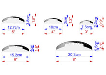Load image into Gallery viewer, five different sizes of a circular object, ranging from 12.7 cm to 20.3 cm in diameter. The sizes are indicated with corresponding measurements and are labeled with the corresponding unit, which is centimeters.
