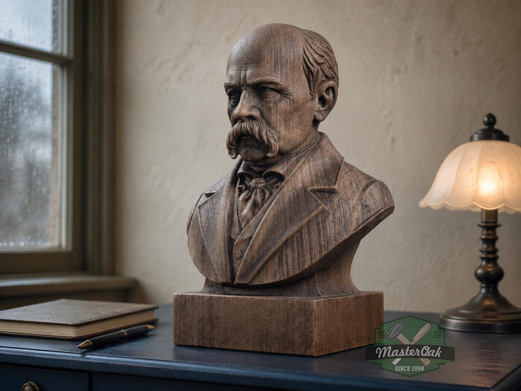 Taras Shevchenko Bust, Hand-Finished Wood Sculpture | Ukrainian Culture Gift