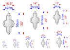 a collection of various sizes of mirrors, each with its own unique design and dimensions. The mirrors are shown in different sizes, ranging from small to large, and are arranged in a grid-like pattern. The image provides a visual representation of the different sizes and shapes of the mirrors, allowing for a clear understanding of their relative dimensions and features.