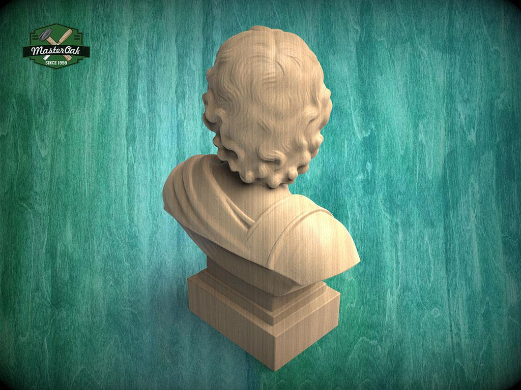 Alexander the Great Bust | Carved & Hand-Finished Wood Statue | Conqueror Gift