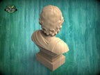 Alexander the Great Bust | Carved & Hand-Finished Wood Statue | Conqueror Gift