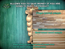Load image into Gallery viewer, The image is a promotional advertisement for Master Oak Paint, featuring a wooden sample of a product and a finger-jointed sample. The text on the image indicates that the product texture and color may vary from the sample shown, and that adjacent pieces have different shades.

