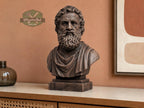 Plato Bust, Hand-Finished Wood Sculpture | Greek Philosophy Decor
