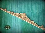 Personalized Horizontal wood applique with floral motif and monogram, 1 pc, Unpainted, carved decoration of wood, wooden onlay, Wall Decor