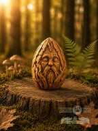 Wooden Forest Spirit Figurine – Ancient Bark Sage, Woodland Guardian Decor