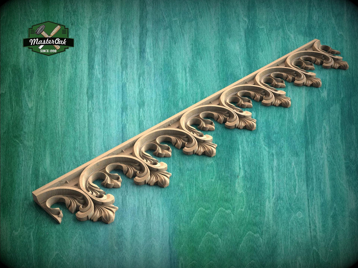 Carved Gothic Wood Trim – Decorative Molding Border for Furniture or Wall Panels