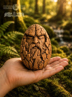 Thunder Heart Wooden Figurine, Oak Norse God Statue, Viking Thunder Guardian, Small Pagan Altar Decor
