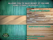 Load image into Gallery viewer, The image is a collage of four different wood samples, each with a distinct texture and color, showcasing the variety of the product.
