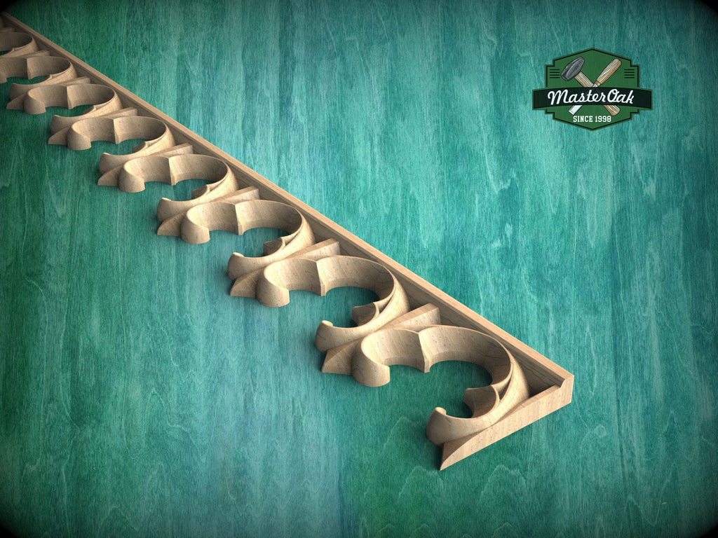 Gothic Ornamental Wood Trim Molding | Carved and Hand-Finished Applique | Furniture or Frame Decor