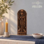 Bastet Statue with Kittens, Egyptian Cat Goddess Figurine, Wooden Altar Decor, Ancient Egypt Deity Sculpture, Pagan Gift