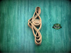 Personalized Art Nouveau Wood Applique with Symmetrical Scrolls & Oval Center