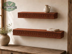 Carved Solid Oak Wall Shelf with Arched Pattern, Ornate Floating Shelf, Decorative Wood Display Shelf, Classical Home Decor