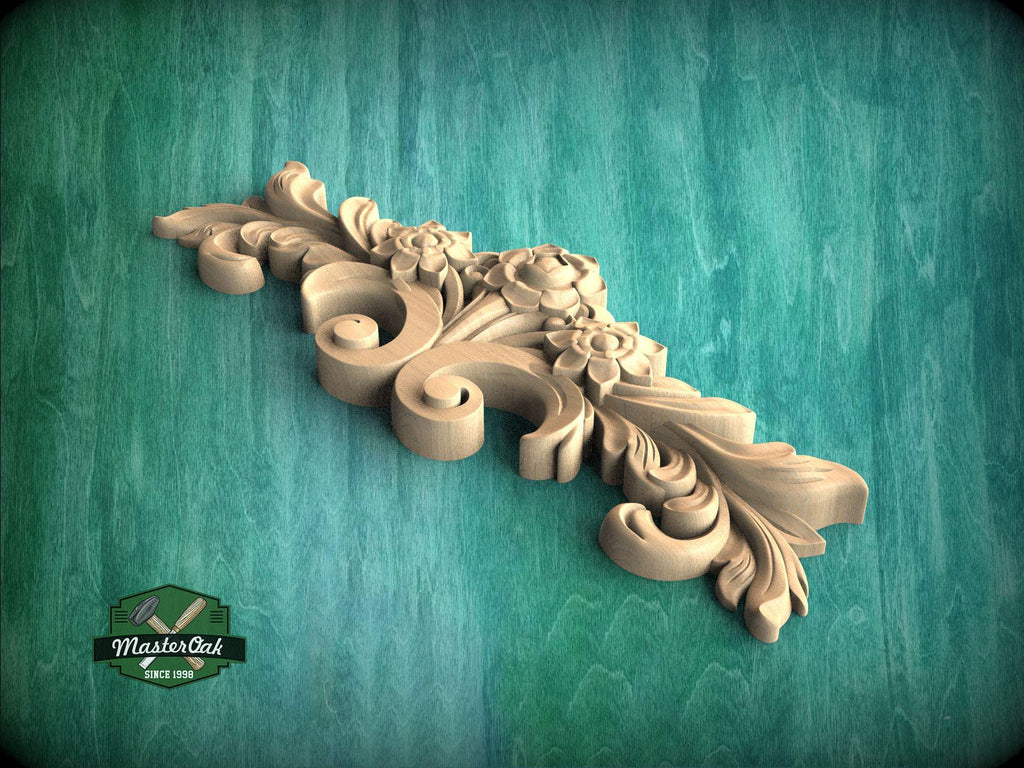 a decorative piece of wood on a green background