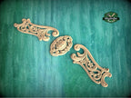 Personalized Rococo-Style Carved Wood Onlay for Elegant Furniture and Fireplace Decor, 1pc, Unpainted, Home Wall Embellishments
