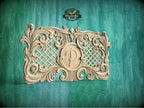 Personalized Carved Wooden Lattice Panel, Classical Design Element, Carved Wood Onlay, 1pc, Unpainted, Furniture Carving, Wood Onlay