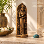 Isis Statue with Ankh, Winged Egyptian Goddess in Oak Wood, Pagan Altar Sculpture, Ancient Egypt Decor, Mythology Gift