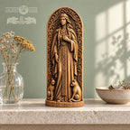 Freyja Statue with Cats, Wooden Norse Goddess Figurine, Viking Pagan Altar Decor, Freya Sculpture, Scandinavian Mythology Gift