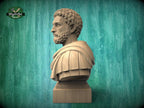 Marcus Aurelius Bust, Hand-Finished Wood Sculpture | Stoic Philosophy Decor