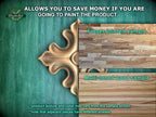 Wooden Cross Rosette – Classic Carved Ornament with Soft Relief