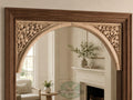 Victorian Gothic Arch Corner Onlays – Carved Wood Mirrored Floral Set of 2pcs