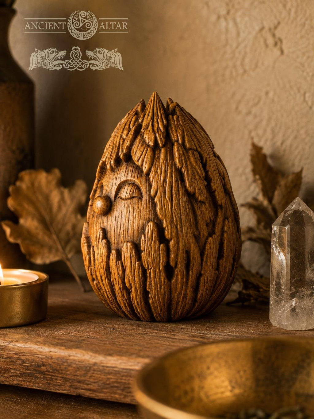 Bark Spirit Oak Figurine, 2.76-Inch Woodland Guardian, Hand-Finished Forest Decor