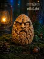 Thunder Heart Wooden Figurine, Oak Norse God Statue, Viking Thunder Guardian, Small Pagan Altar Decor