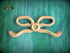 Wooden Bow Applique – Minimalist Carved Ribbon Ornament for Furniture