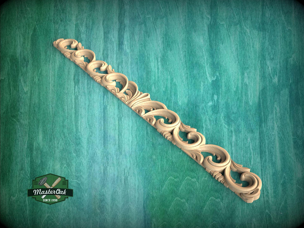 a wood carving pattern on a green background