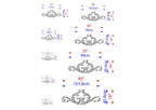 a series of images depicting various sizes of ornamental designs, each with its own set of measurements and scale. The images are arranged in a grid format, providing a visual representation of the different sizes and dimensions of the designs.
