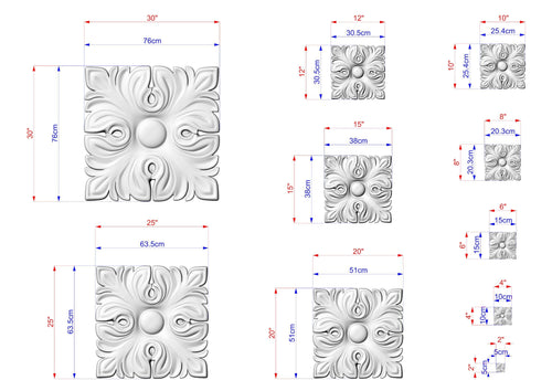 Acanthus Rosette – Classic Decorative Wood Carving for Furniture and Wall Panels