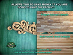 Personalized Decorative Scroll Crest with Curved Motif for Furniture Tops