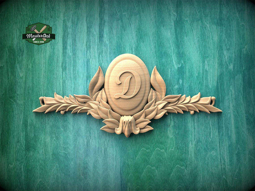 Personalized Verdant Honor – Leaf Monogram Panel